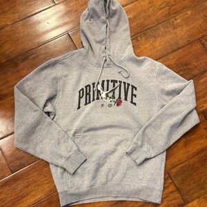 Primitive Men’s M Heather Gray Hoodie with Logo Bird Floral Accent